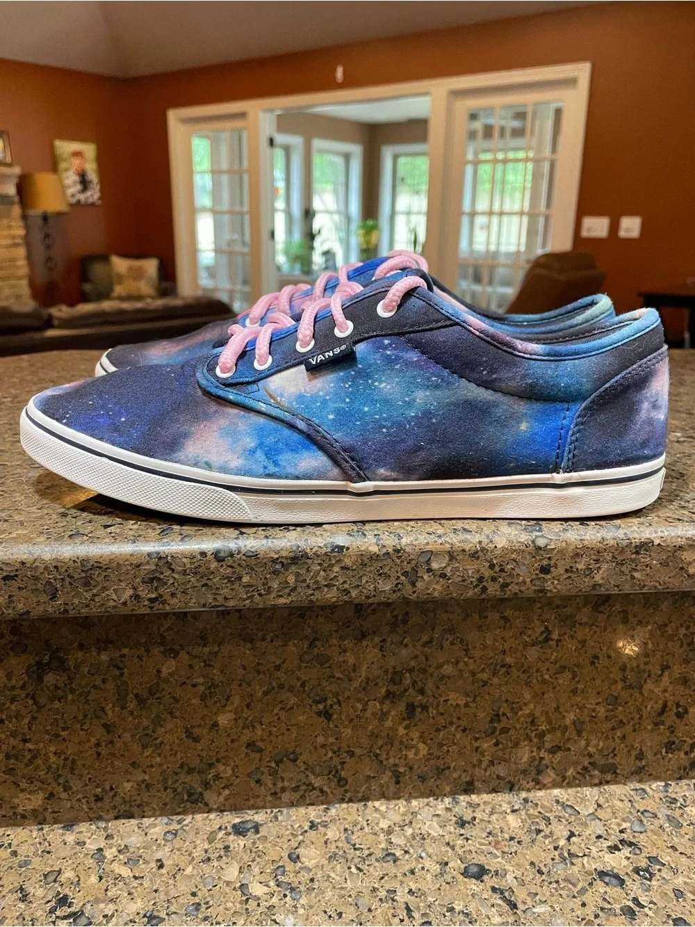 Vans Atwood Low Top Cosmic Galaxy Womens Sz 10 Mens 11.5 Navy Blue Pink Sneakers
